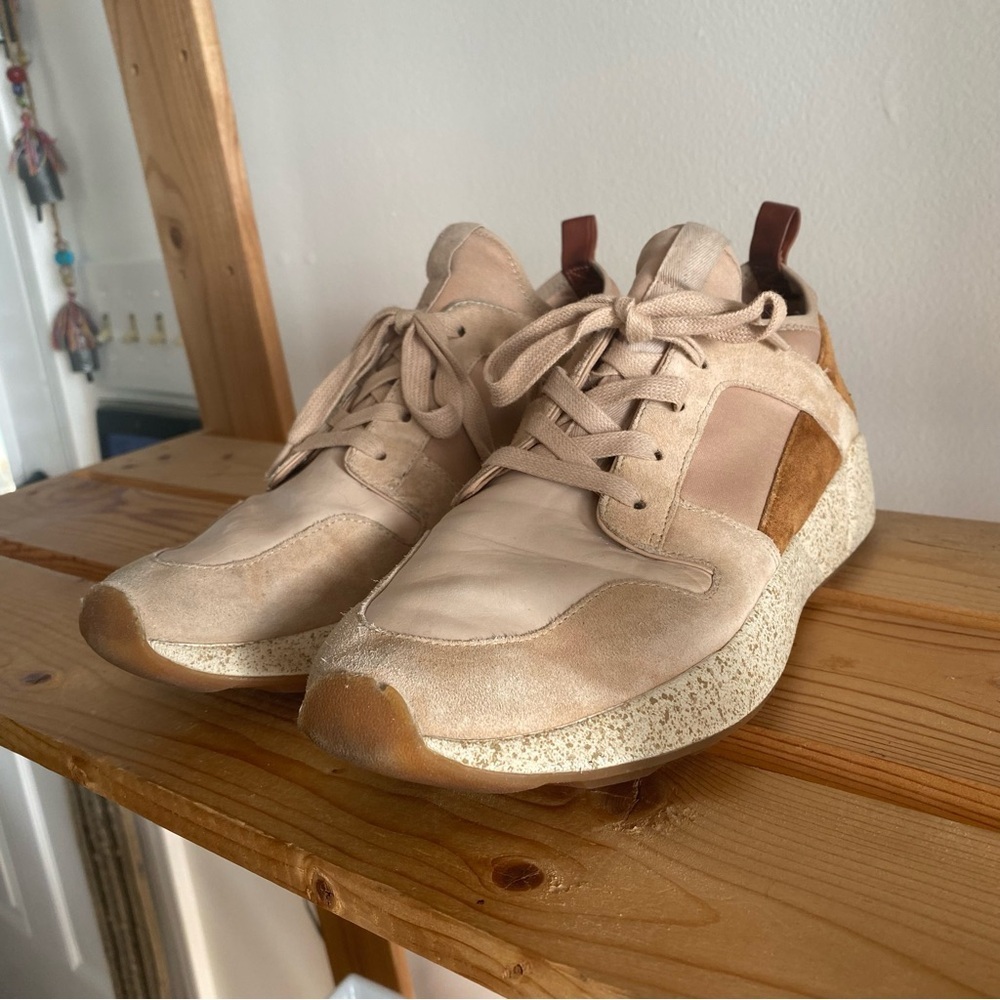Vince Galvin Tan Pink Leather Suede Sneakers 8 - Picture 3 of 15